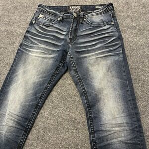 Buckle Salvage Mayhem Straight Regular Fit Faded Whiskered Jeans Mens 31x32